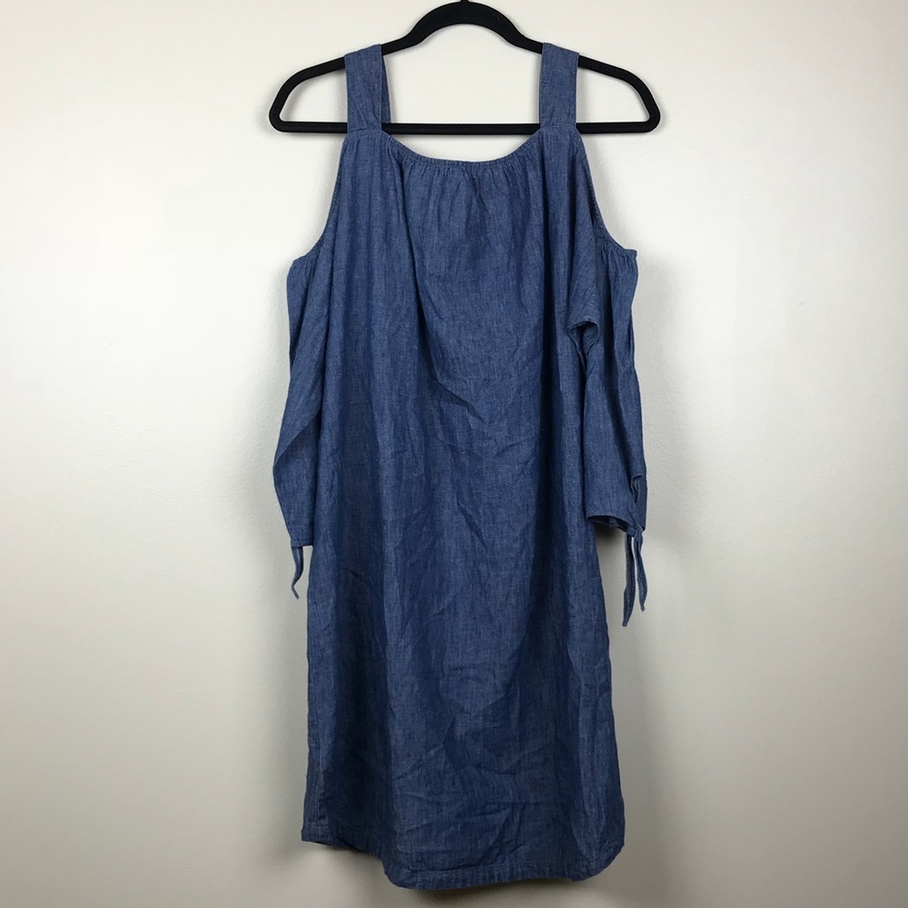 NWT Madewell Cold Shoulder Chambray Dress - Picture 5 of 7